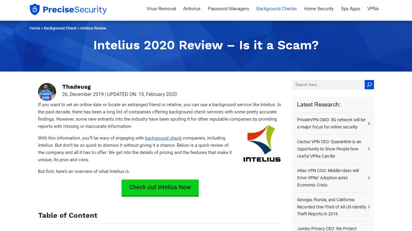 Intelius 2020 Review – Is it a Scam? - PreciseSecurity.com